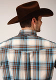 Roper Mens Long Sleeve Button Cocao Plaid Western Shirt - Roper