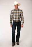 Roper Mens Long Sleeve Button Country Road Ombre Western Shirt - Roper