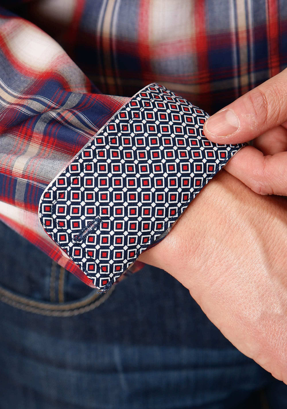 Roper Mens Long Sleeve Button Independence Plaid Western Shirt - Roper - Flyclothing LLC