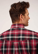 Roper Mens Long Sleeve Button Saddle Plaid Western Shirt - Roper - Flyclothing LLC