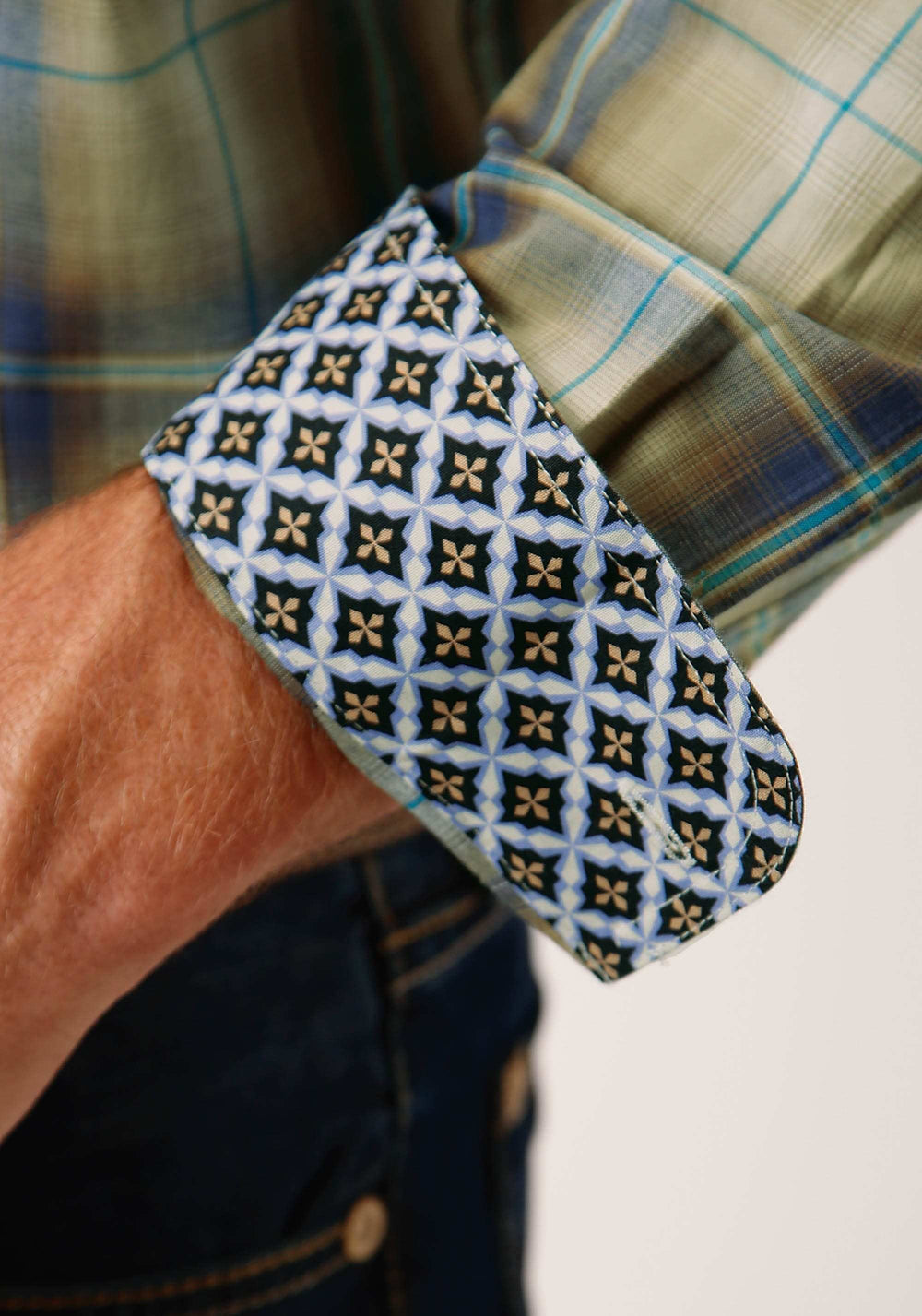 Roper Mens Long Sleeve Button Sand Dune Plaid Western Shirt - Roper - Flyclothing LLC