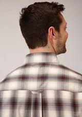 Roper Mens Long Sleeve Button Smoke House Ombre Plaid Western Shirt - Roper - Flyclothing LLC