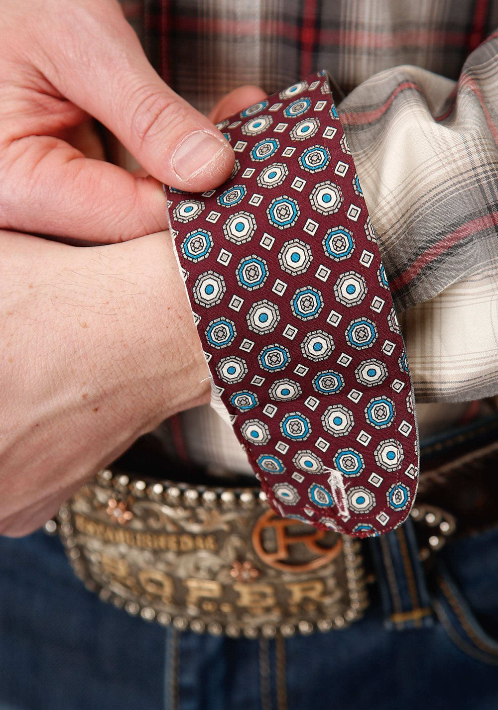 Roper Mens Long Sleeve Button Smoke House Ombre Plaid Western Shirt - Roper - Flyclothing LLC