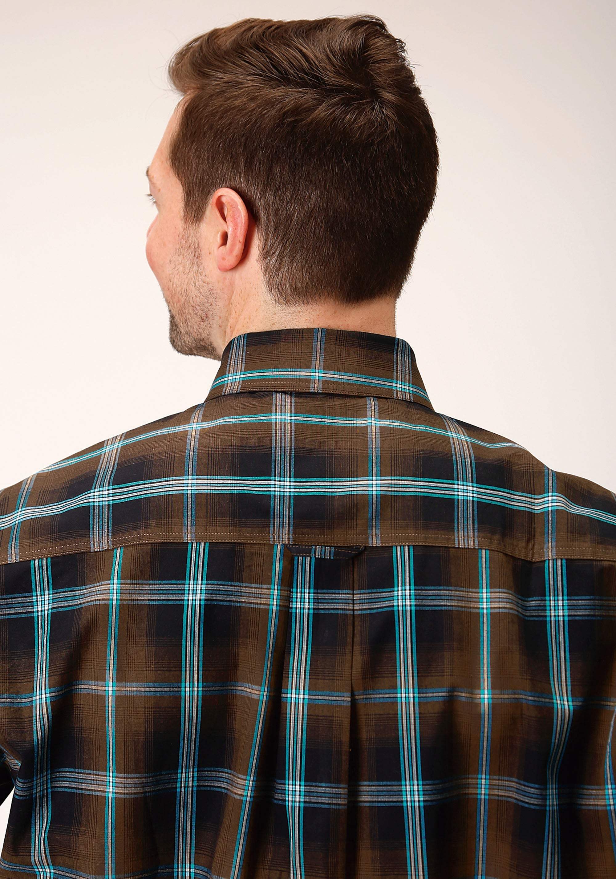 Roper Mens Long Sleeve Button Dark Chocolate Plaid Western Shirt - Roper - Flyclothing LLC