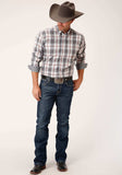 Roper Mens Long Sleeve Button Smokey Plaid Western Shirt - Roper - Flyclothing LLC