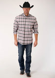 Roper Mens Long Sleeve Button Classic Ombre Stretch Poplin Western Shirt - Roper