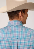 Roper Mens Long Sleeve Button Stretch Check Western Shirt - Roper