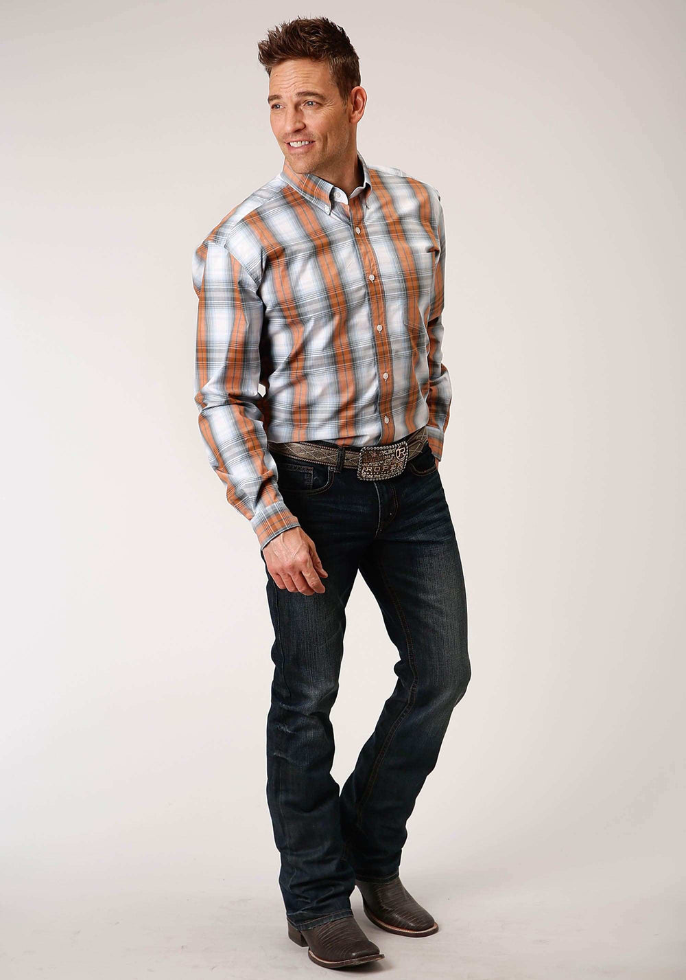 Roper Mens Long Sleeve Button Dusk Ombre Western Shirt - Roper - Flyclothing LLC