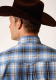 Roper Mens Long Sleeve Button Storm Blue Ombre Western Shirt - Roper - Flyclothing LLC
