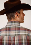 Roper Mens Long Sleeve Button Redwood Plaid Western Shirt - Roper