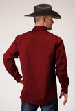 Roper Mens Long Sleeve Snap Brush Twill Rust Western Shirt - Roper