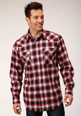 Roper Mens Long Sleeve Snap Unlined Flannel Plaid Shirt Western Shirt - Roper - Flyclothing LLC