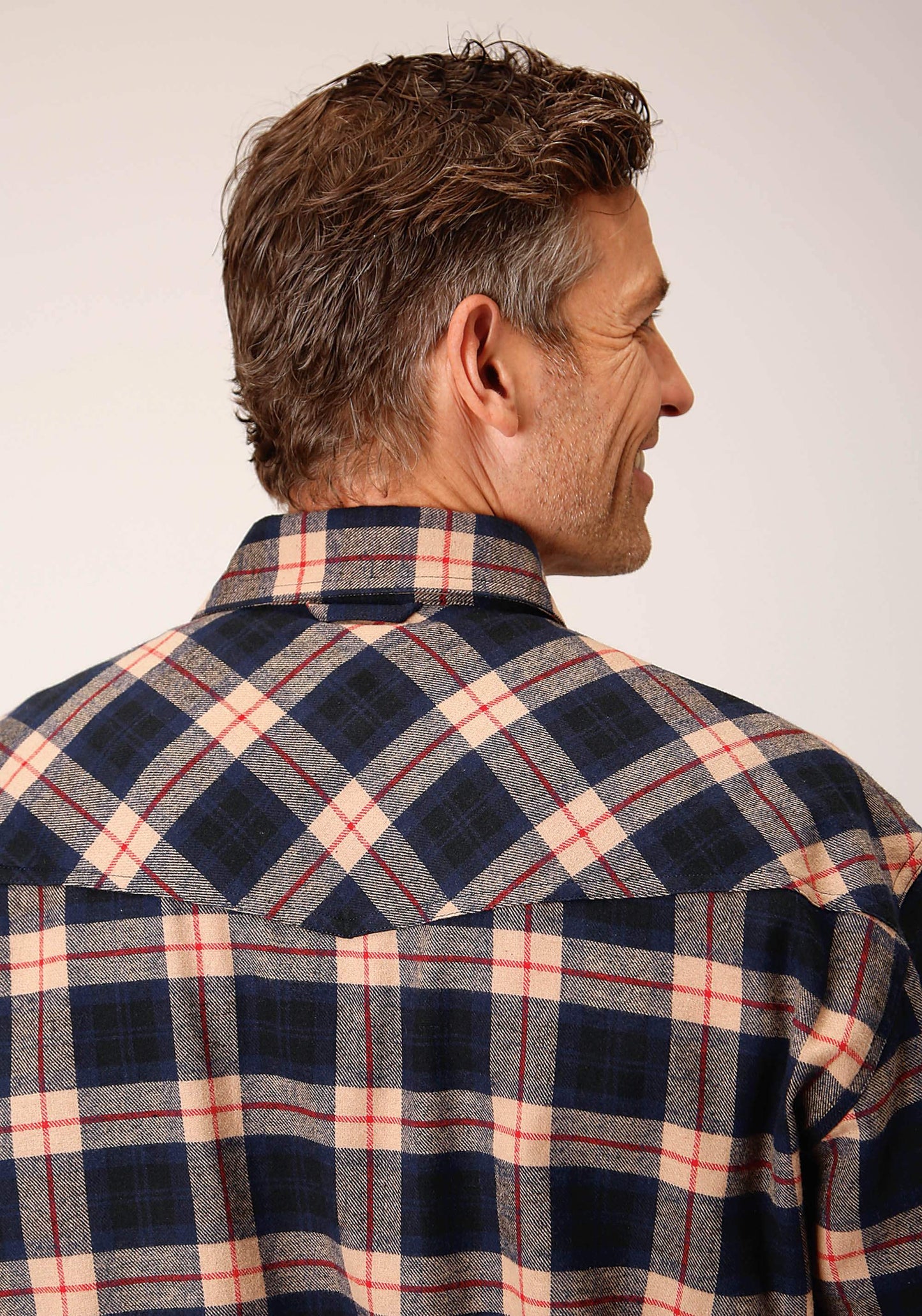 Roper Mens Long Sleeve Snap Unlined Flannel Plaid Shirt Western Shirt - Roper - Flyclothing LLC