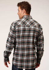 Roper Mens Long Sleeve Snap Unlined Flannel Plaid Shirt Western Shirt - Roper - Flyclothing LLC