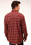 Roper Mens Long Sleeve Snap Unlined Flannel Plaid Shirt Western Shirt - Roper