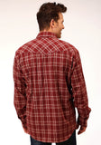 Roper Mens Long Sleeve Snap Unlined Flannel Plaid Shirt Western Shirt Tall Fit - Roper