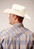 Roper Mens Long Sleeve Snap Sandy Plaid Western Shirt Tall Fit - Roper