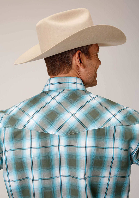 Roper Mens Long Sleeve Snap Meadow Plaid Western Shirt Tall Fit - Roper - Flyclothing LLC