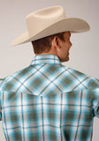 Roper Mens Long Sleeve Snap Meadow Plaid Western Shirt Tall Fit - Roper