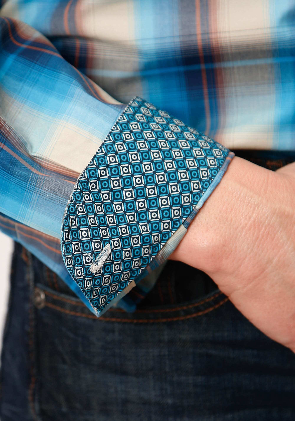 Roper Mens Long Sleeve Snap Sunset Plaid Western Shirt Tall Fit - Roper - Flyclothing LLC