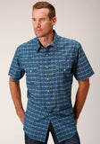 Roper Mens Short Sleeve Snap Mini Aztec Print Western Shirt - Roper