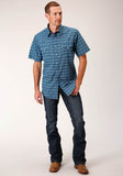 Roper Mens Short Sleeve Snap Mini Aztec Print Western Shirt - Roper