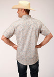 Roper Mens Short Sleeve Snap Dot Paisley Print Western Shirt - Roper