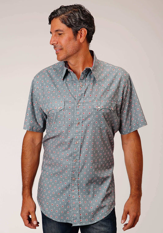 Roper Mens Short Sleeve Snap Vintage Foulard Western Shirt - Roper - Flyclothing LLC