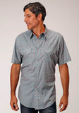 Roper Mens Short Sleeve Snap Vintage Foulard Western Shirt - Roper