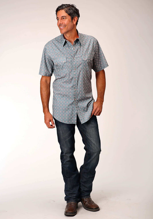 Roper Mens Short Sleeve Snap Vintage Foulard Western Shirt - Roper - Flyclothing LLC