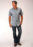 Roper Mens Short Sleeve Snap Vintage Foulard Western Shirt - Roper