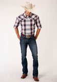 Roper Mens Short Sleeve Snap Liberty Plaid Western Shirt - Roper - Flyclothing LLC