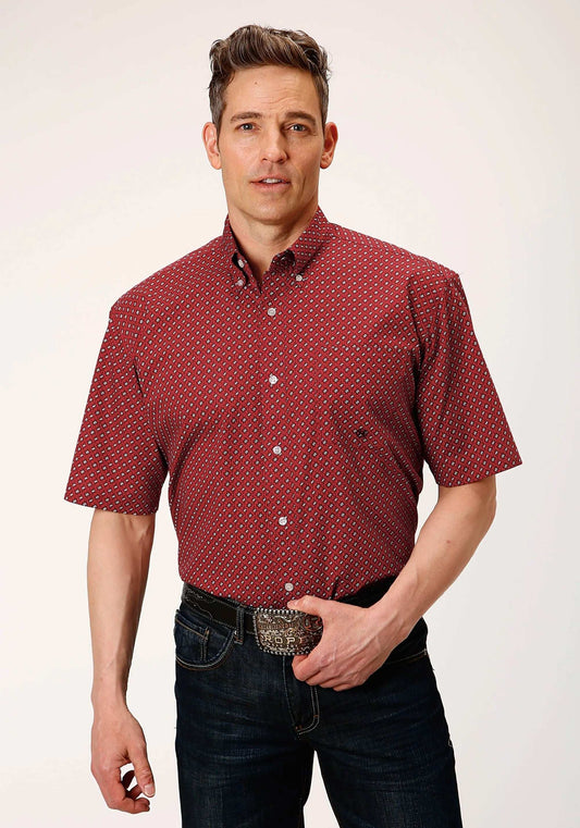 Roper Mens Short Sleeve Button Victorian Foulard Western Shirt - Roper - Flyclothing LLC