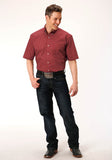 Roper Mens Short Sleeve Button Victorian Foulard Western Shirt - Roper