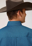 Roper Mens Short Sleeve Button Circuit Foulard Western Shirt - Roper