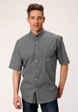 Roper Mens Short Sleeve Button Diamond Star Geo Western Shirt - Roper