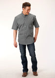 Roper Mens Short Sleeve Button Diamond Star Geo Western Shirt - Roper