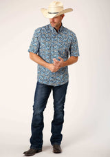 Roper Mens Short Sleeve Button Amarillo Paisley Western Shirt - Roper - Flyclothing LLC