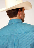 Roper MENS SHORT SLEEVE BUTTON ARROW ROPER PRINT TEAL WESTERN SHIRT - Roper - Flyclothing LLC