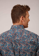 Roper Mens Short Sleeve Button Independence Foulard Western Shirt - Roper - Flyclothing LLC