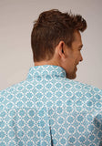 Roper Mens Short Sleeve Button Turquoise Medallion Western Shirt - Roper - Flyclothing LLC