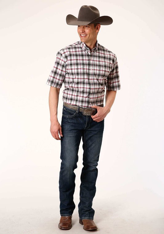 Roper Mens Short Sleeve Button Classic Ombre Stretch Poplin Western Shirt - Roper - Flyclothing LLC
