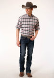 Roper Mens Short Sleeve Button Classic Ombre Stretch Poplin Western Shirt - Roper