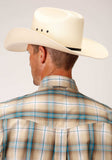 Roper Mens Short Sleeve Button Saddle Plaid Western Shirt - Roper - Flyclothing LLC