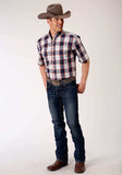 Roper Mens Short Sleeve Button Liberty Plaid Western Shirt - Roper - Flyclothing LLC