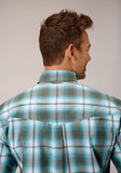 Roper Mens Short Sleeve Button Meadow Plaid Western Shirt - Roper