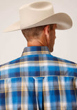 Roper Mens Short Sleeve Button Clear Sky Plaid Western Shirt - Roper - Flyclothing LLC