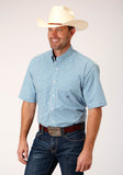 Roper Mens Short Sleeve Button Stretch Check Western Shirt - Roper