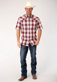 Roper Mens Short Sleeve Snap Red Ombre Western Shirt - Tall Fit - Roper