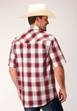 Roper Mens Short Sleeve Snap Red Ombre Western Shirt - Tall Fit - Roper